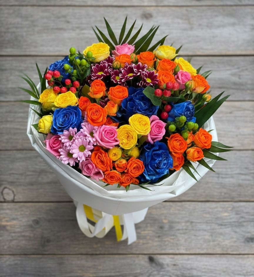 Букет цветов из: Розы и Хризантемы в Пироговском