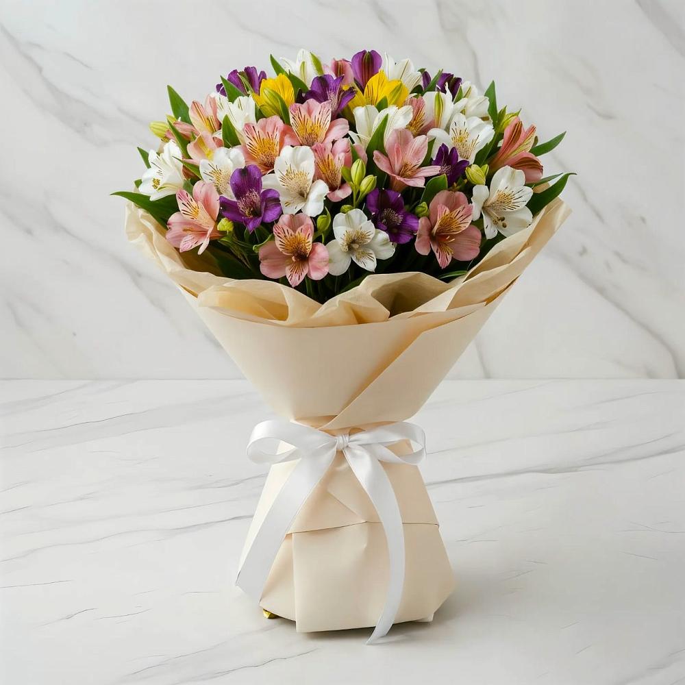 Букет цветов из: Альстромерии в Пироговском