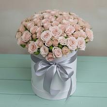 Цветочная композиция из Розы в шляпной коробке в Пироговском