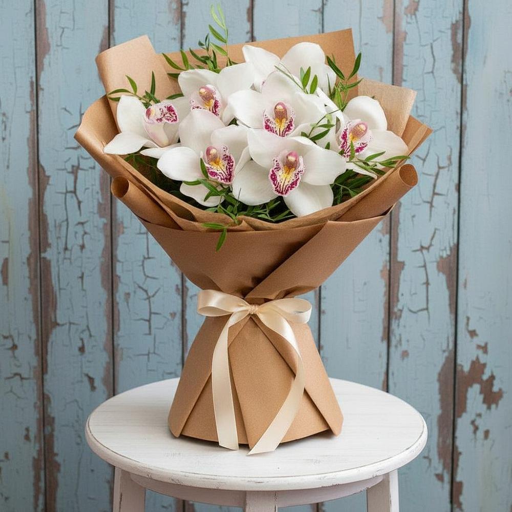 Букет цветов из: Орхидеи и Розы в Пироговском