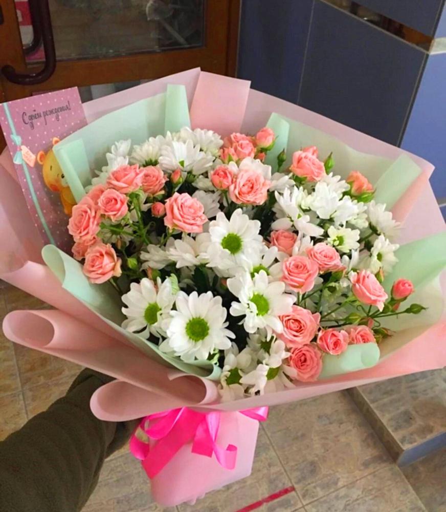 Букет цветов из: Розы и Хризантемы в Пироговском