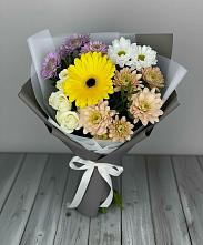 Букет цветов из:  Розы, Герберы и Хризантемы #REPLACE_PRED# Пироговском
