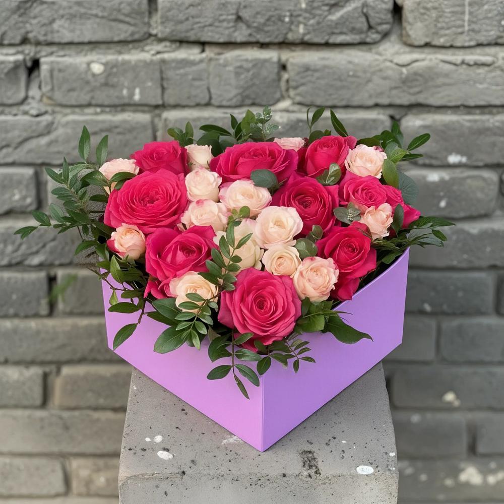 Цветочная композиция из Розы в коробке в Пироговском