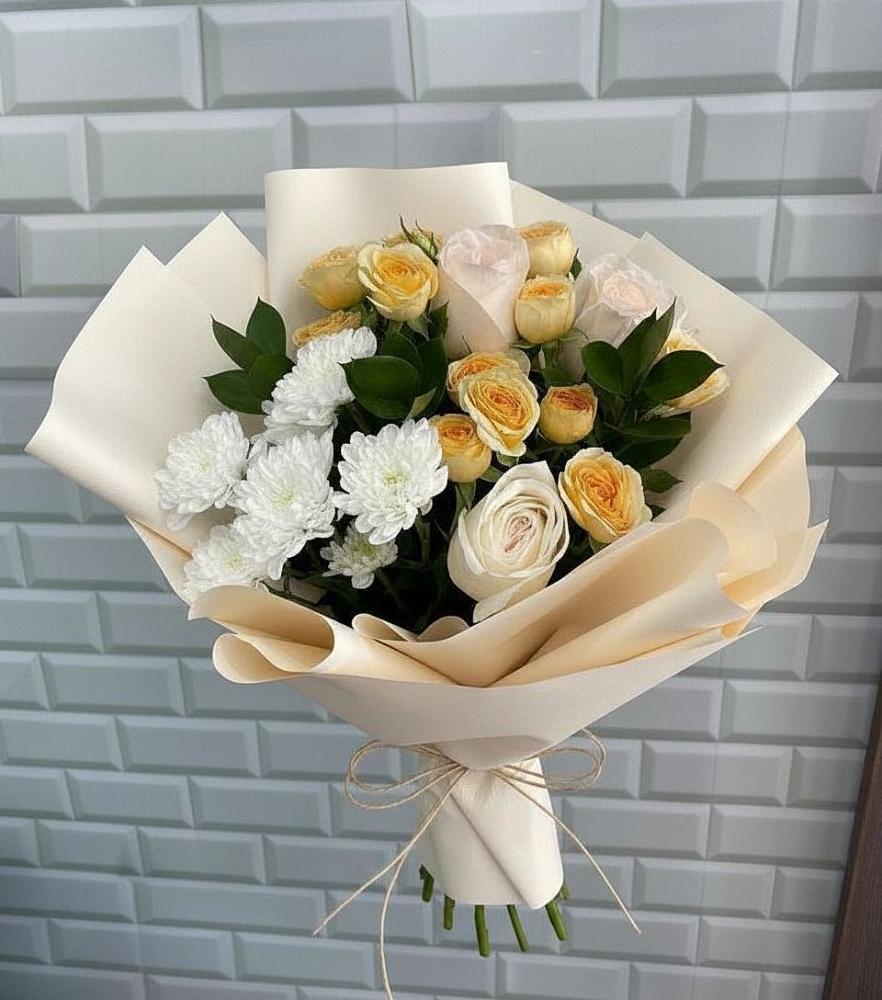 Букет цветов из: Розы и Хризантемы в Пироговском