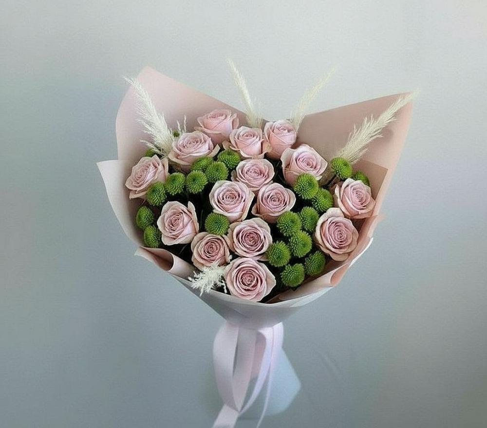 Букет цветов из: Розы и Хризантемы в Пироговском