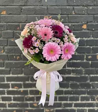 Букет цветов из:  Герберы и Хризантемы в Пироговском