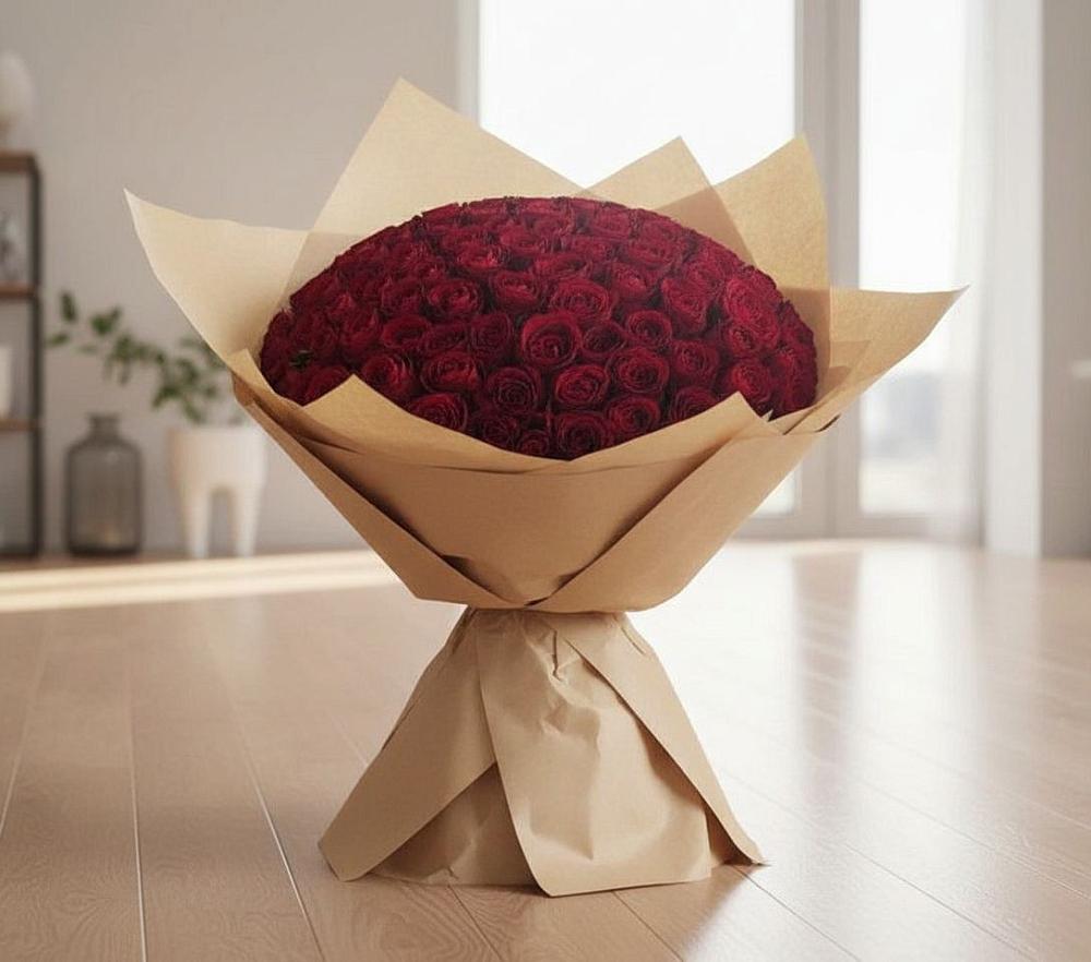 Букет 101 Красная роза в Пироговском