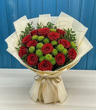 Букет цветов из:  Розы и Хризантемы в Пироговском
