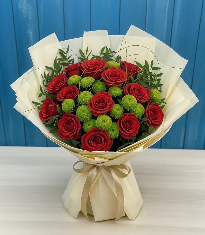 Букет цветов из: Розы и Хризантемы в Пироговском