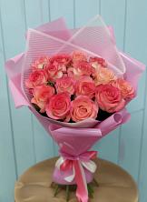 Букет 15 Розовых роз Равель в Пироговском